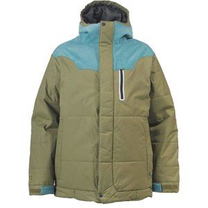 NEW $280 BURTON DURBAN JACKET!  Green  Blue Corduroy Trim  Growling Bear Lining